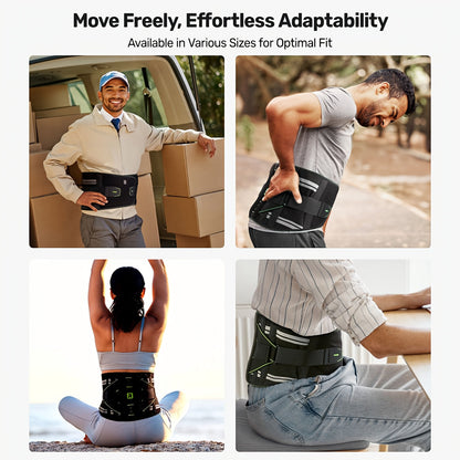 Lumbar Support Back Brace with Massage Pad Breathable Lower Back Support Belt for Men & Women – Adjustable Strap Pain Relief Waist Belt for Work Lifting Driving (Orange & Blue, S-XXL)