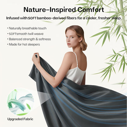 Cooling Bed Sheets Set Queen Size 6 Piece, Ultra Soft Breathable Sheets for Hot Sleepers, 17-Inch Deep Pocket Double Stitching Wrinkle-Free, Microfiber Bedding Set for Home Bedroom Christmas Gift
