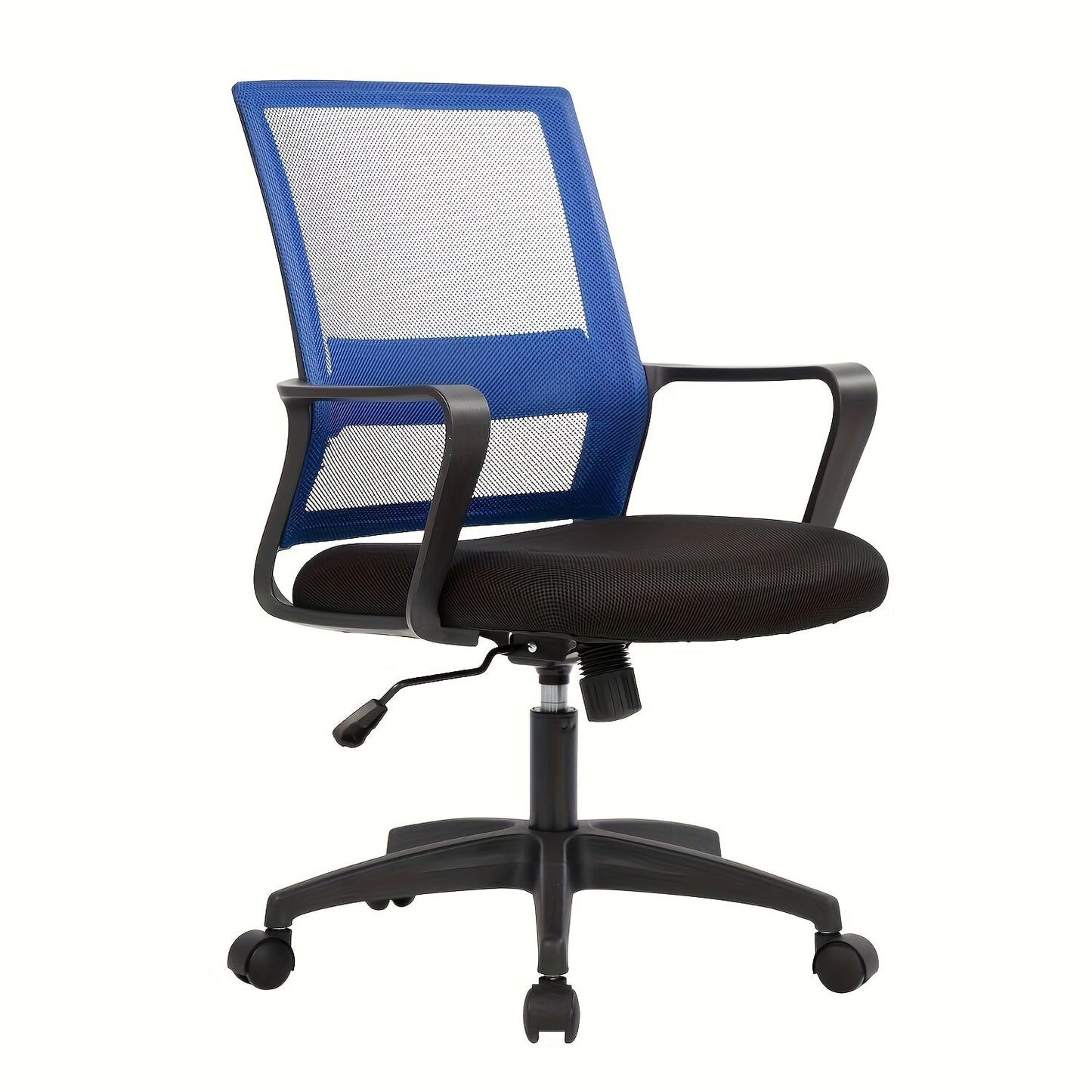 Mid-Back Mesh Ergonomic Office Chair 360° Swivel 5-Wheel Base Lumbar Support Computer Desk Chair for Home Office - 250 LBS Capacity in Black Grey Blue White Pink