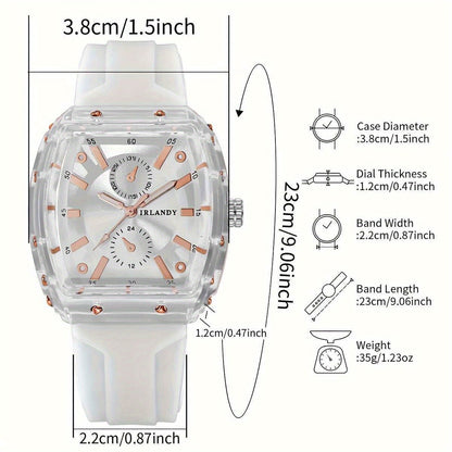 5-Pack Men's Quartz Watches – Casual Sport Minimalist Style with Alloy Case & Silicone Strap, Barrel Dial Wristwatch Set for Men, Daily Wear, Father's Day, Birthday & Holiday Gift