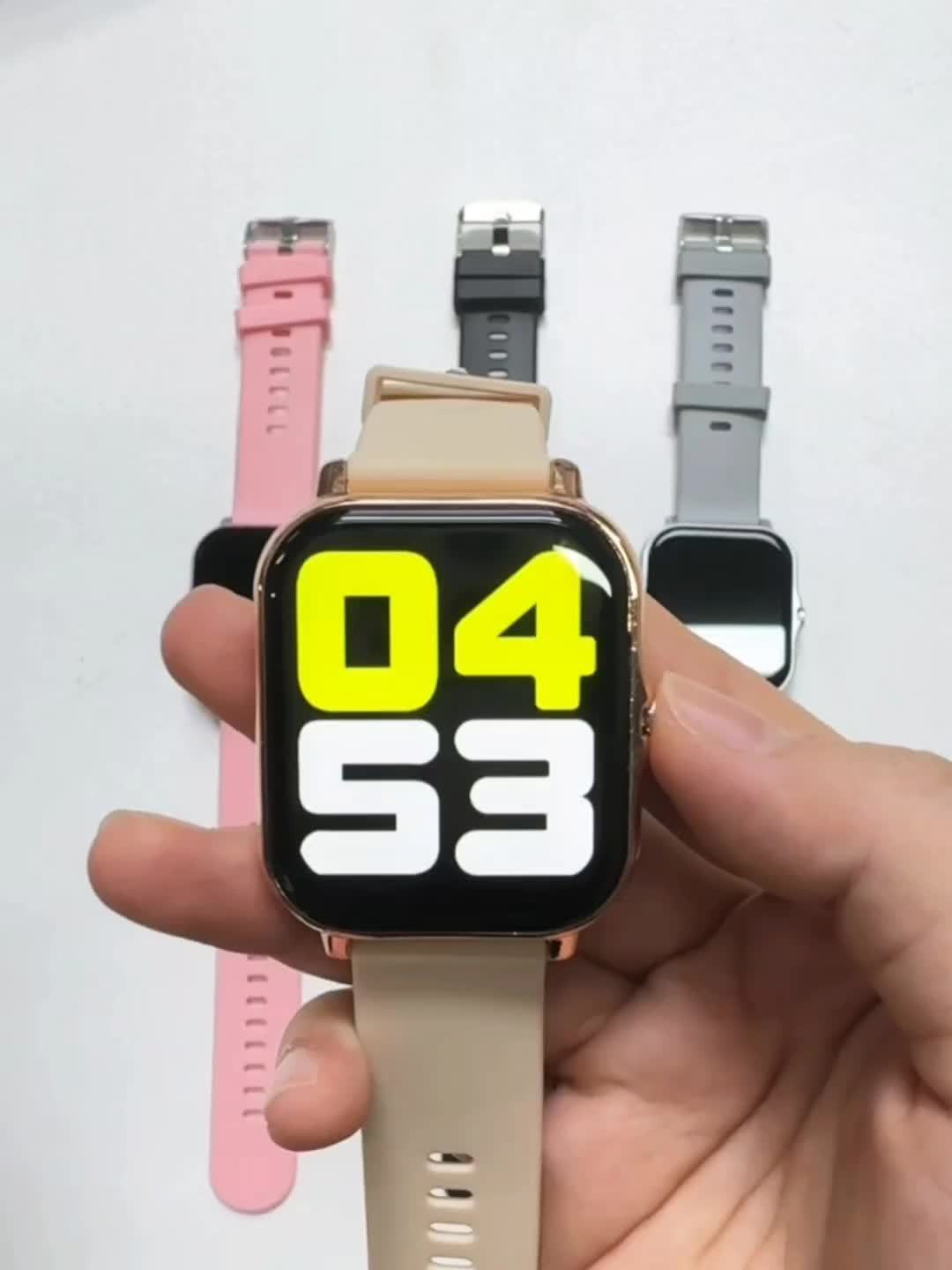 Smartwatch 1.83 Inch Full Touch Screen Wireless Calling Heart Rate Sleep Monitor Pedometer Multi-Sport Fitness Watch for Men Women – USB Rechargeable Pink Silver Black Gold