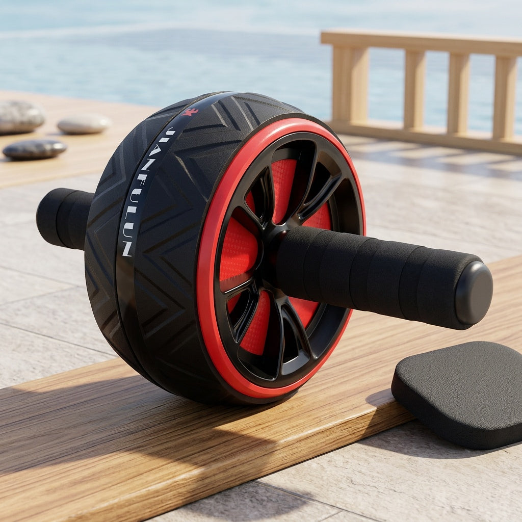 Ab Wheel Roller with Knee Pads – Core Strength Training, Balance & Ab Workout Crunch Machine for Home Gym, Muscle Toning for Arms & Abs, Stainless Steel & PP Options, Great Fitness Gift