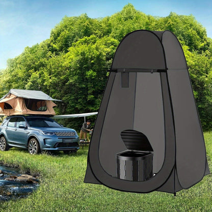 Portable Camping Toilet & Privacy Tent – Pop Up Potty Tent for Adults with 12 Toilet Bags, Ground Stakes, Windproof Ropes & Moisture Mat, Foldable Outdoor Toilet for Camping Travel Hiking