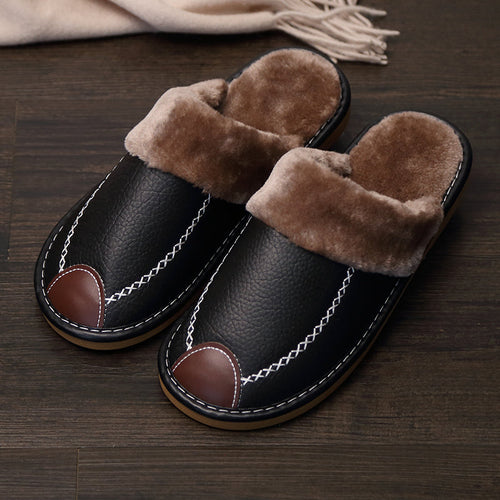 Men's Slip-On Indoor Slippers with Soft PU Sole – Warm Non-Slip House Shoes for Winter, Lightweight Comfort Home Slippers in Multiple Colors, Sizes US 3.5–13