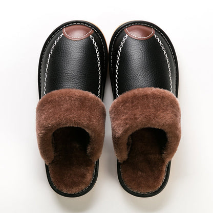 Men's Slip-On Indoor Slippers with Soft PU Sole – Warm Non-Slip House Shoes for Winter, Lightweight Comfort Home Slippers in Multiple Colors, Sizes US 3.5–13