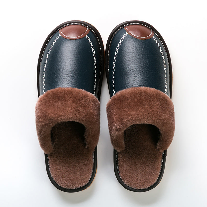 Men's Slip-On Indoor Slippers with Soft PU Sole – Warm Non-Slip House Shoes for Winter, Lightweight Comfort Home Slippers in Multiple Colors, Sizes US 3.5–13