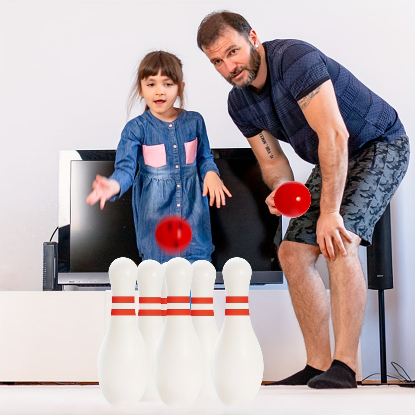 Light Up Kids Bowling Set 10 Glow Bowling Pins & 2 Balls Indoor Outdoor Bowling Game for Boys Girls Toddlers – 7.87" Tall Pins Fun Birthday Holiday Gift Toy for Ages 3+