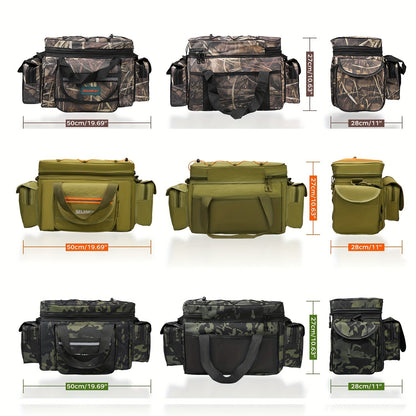 SeaKnight Fishing Tackle Bag Camo – Large Capacity Waterproof Nylon Shoulder Bag for Bass Trout Fishing Hiking Camping Outdoor Sports Travel Men Women