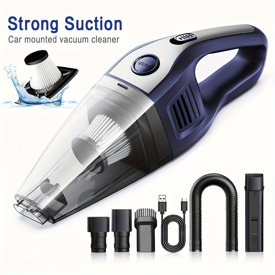 Cordless Handheld Vacuum Cleaner 5000Pa Strong Suction USB Rechargeable Portable Wireless Vacuum for Car Interior, Home, Office & Pet Hair – 40dB Low Noise, 2000mAh Battery, One-Click Dust Empty