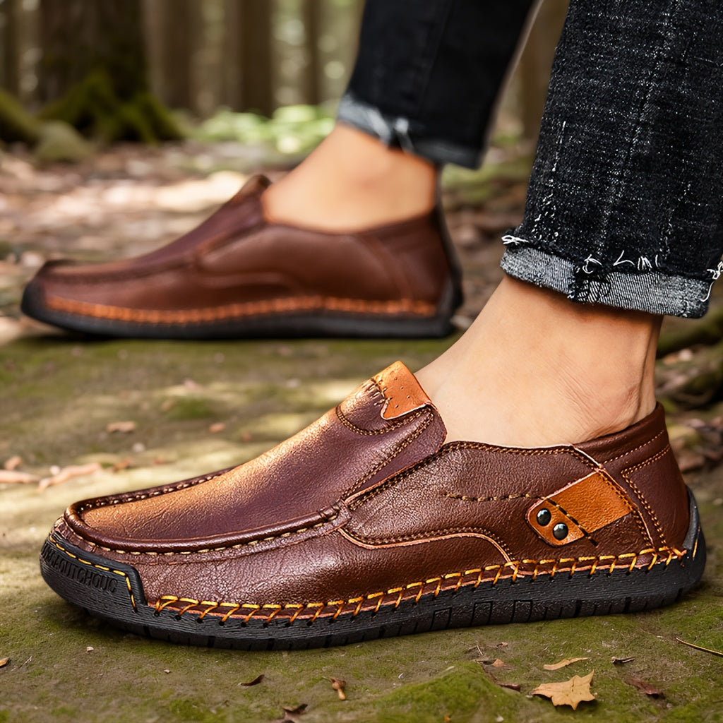 Men's Slip-On Loafers Lightweight Comfortable Casual Shoes for Driving Shopping Everyday Wear Flexible All-Season Footwear Black Light Brown Dark Brown Sizes US 3.5-12.5