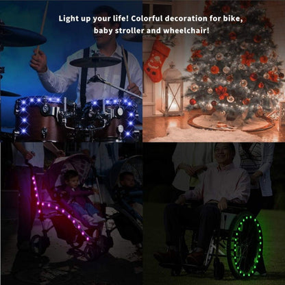 LED Bike Wheel Lights 2-Pack - Ultra Bright Bicycle Spoke Lights Safety Warning Tire Strip Light for Night Cycling, Multicolor Decoration Bike Accessories