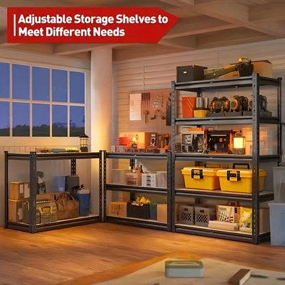 Heavy Duty 5-Tier Metal Shelving Unit 2000LBS Garage Storage Rack | 72"H & 60"H Adjustable Steel Shelf for Garage, Basement, Pantry, Closet, Utility Room – Black