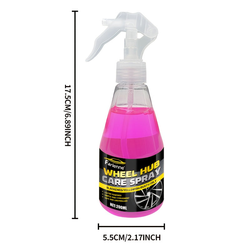 Wheel Cleaner & Iron Remover Spray 6.76oz – Brake Dust Remover, Restores Shine, Rust & Corrosion Protection, Safe for Alloy Chrome Painted Steel Wheels, Easy Trigger Spray Car Detailing