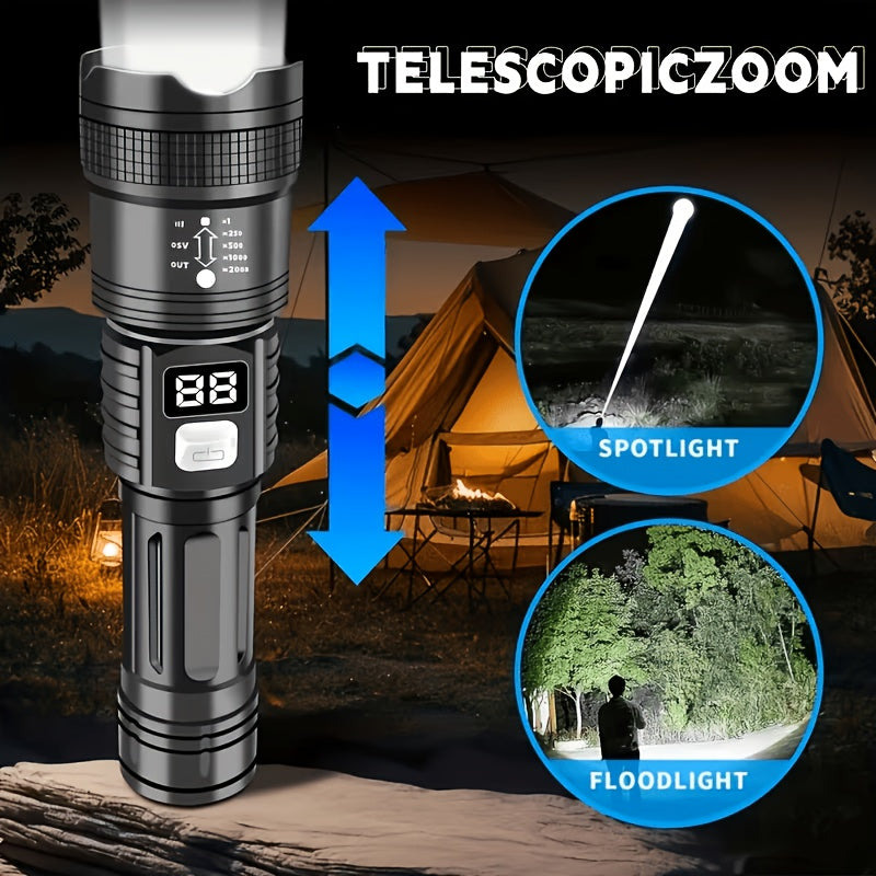 Rechargeable LED Flashlights 2-Pack – 1000-3000 Lumens Super Bright, 3 Modes, USB-C, Adjustable Beam, Emergency Power Outage Camping Hurricane Survival Gear Work Light