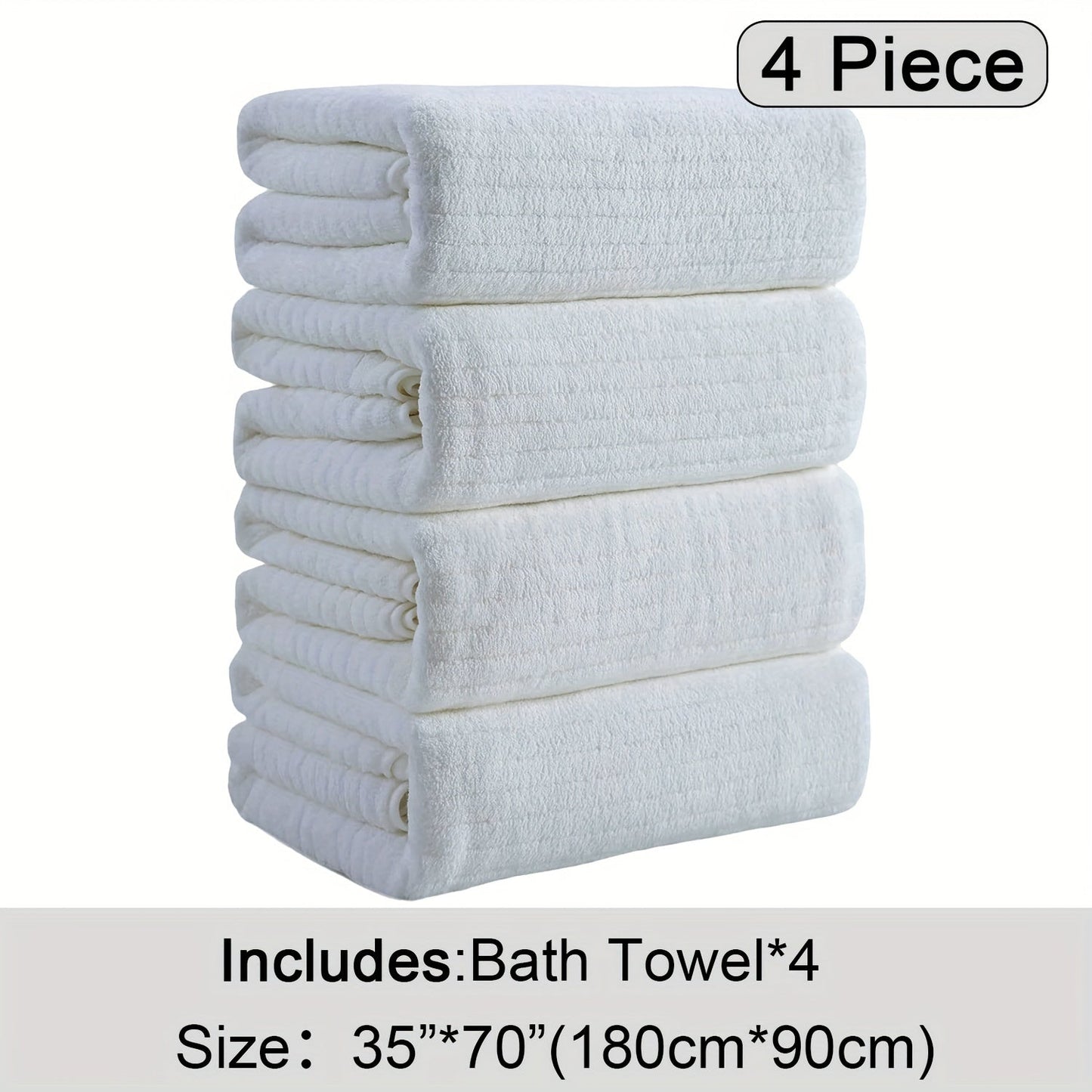 4-Pack Oversized Bath Towels Set 35"x70" – Extra Large XL Microfiber Bath Sheet, Super Soft Quick-Dry Absorbent Shower Towels for Family Hotel Spa, 13 Colors Beige White Grey Navy Blue Green Black