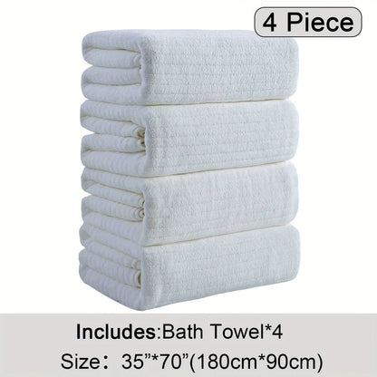 4-Pack Oversized Bath Towels Set 35"x70" – Extra Large XL Microfiber Bath Sheet, Super Soft Quick-Dry Absorbent Shower Towels for Family Hotel Spa, 13 Colors Beige White Grey Navy Blue Green Black
