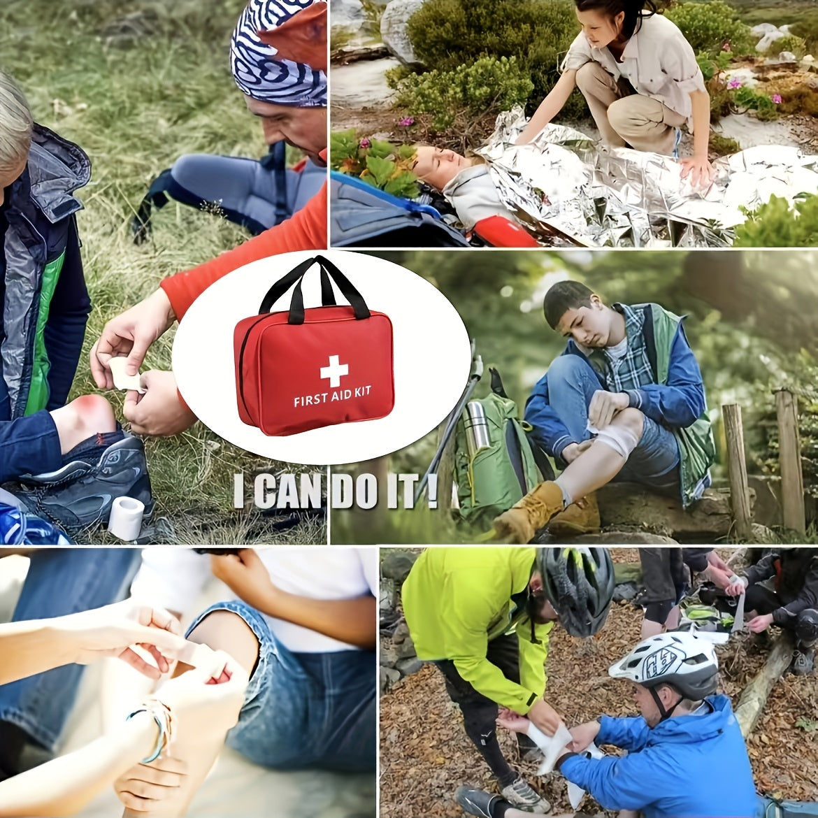 Outdoor First Aid Kit 22-Piece Emergency Survival Medical Pack for Camping Hiking Hunting Travel Backpacking – Portable Waterproof Bag with Essential Gear