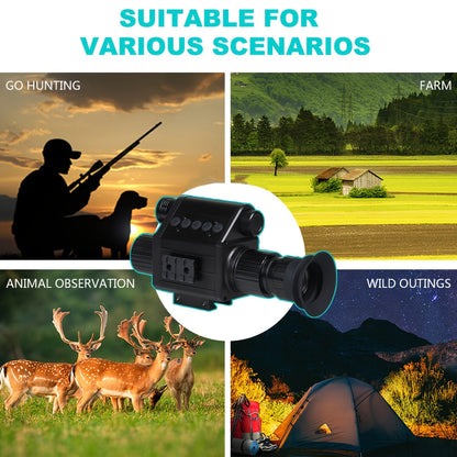 Digital Night Vision Scope for Hunting – Infrared Riflescope Monocular, 5X Zoom, HD 1080P Video Recording, 32GB TF Card & 2600mAh Battery, Built-In Reticle for Hunting, Camping & Wild Adventure