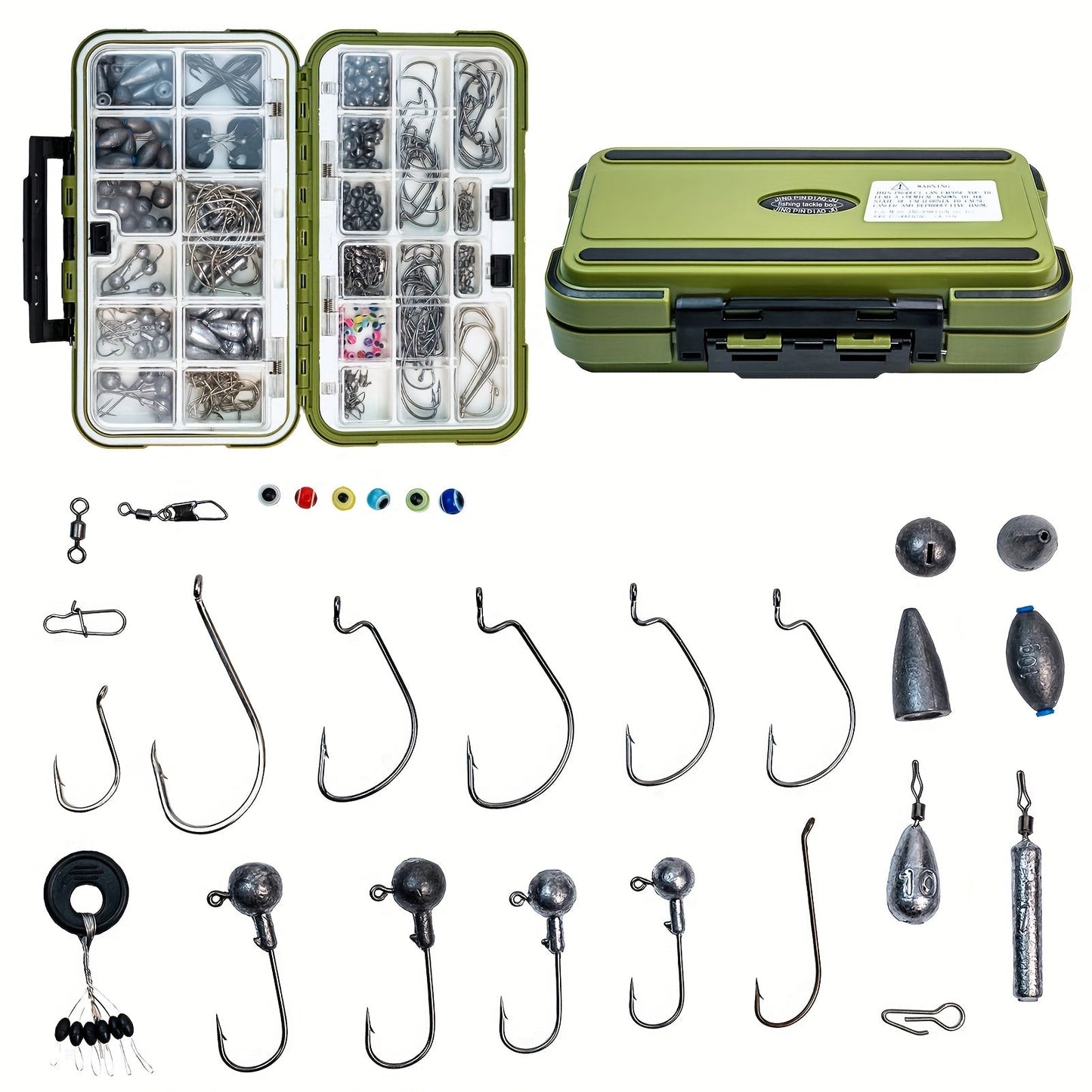 Fishing Lure Kit 306PCS & 84PCS – Complete Tackle Box with Hooks, Sinkers, Bobbers, Jigs, Beads, Swivels & Snaps | Freshwater Fishing Accessories Set for Bass Trout Carp