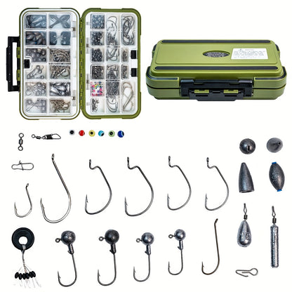 Fishing Lure Kit 306PCS & 84PCS – Complete Tackle Box with Hooks, Sinkers, Bobbers, Jigs, Beads, Swivels & Snaps | Freshwater Fishing Accessories Set for Bass Trout Carp
