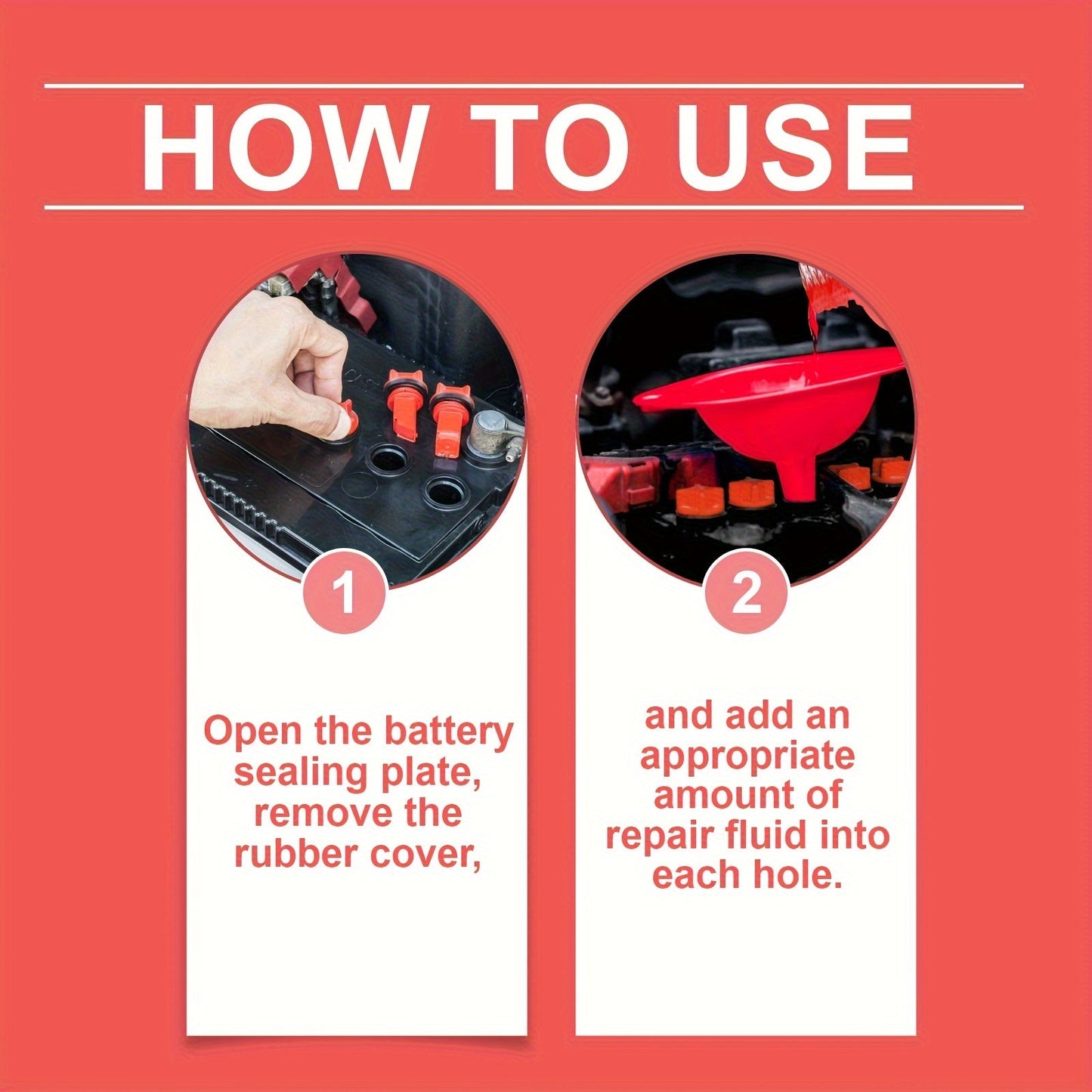 Battery Repair Fluid 3-Pack Restore Lead Acid Lithium EV Car Battery Performance Maintenance Solution Low Odor No Fragrance Fits All Models 3.38oz Each
