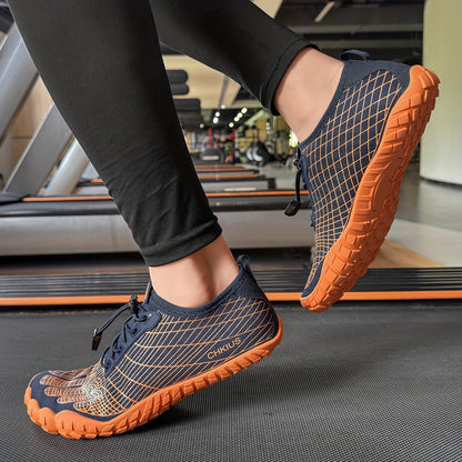 Striped Lace-Up Water Shoes for Men & Women – Quick-Dry Non-Slip Rubber Sole Aqua Shoes for Beach, Swimming, Diving, Hiking, Yoga & Indoor Fitness, Lightweight All-Season Footwear