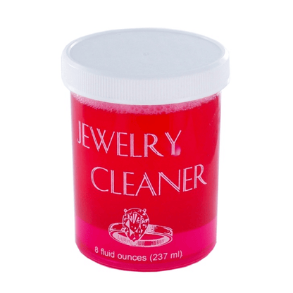 Jewelry Cleaner 8 fl oz for Gold, Silver & Platinum – Fast-Acting Dip Formula, Includes Strainer Basket, Cleaning Brush & Microfiber Cloth – Safe for Stones & Pearls