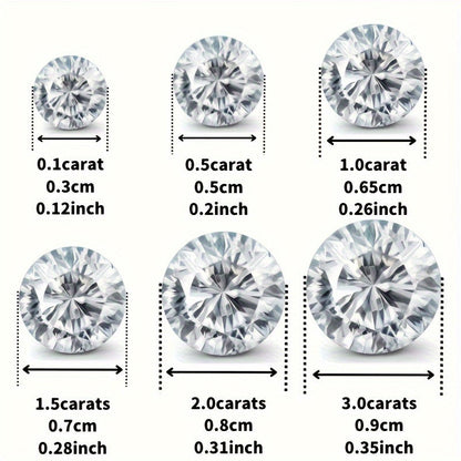 Moissanite Stud Earrings – 925 Sterling Silver 6-Prong Round Cut, 0.5ct to 3ct, Diamond Alternative Bridal & Wedding Jewelry for Women, Brilliant Sparkle Solitaire Studs