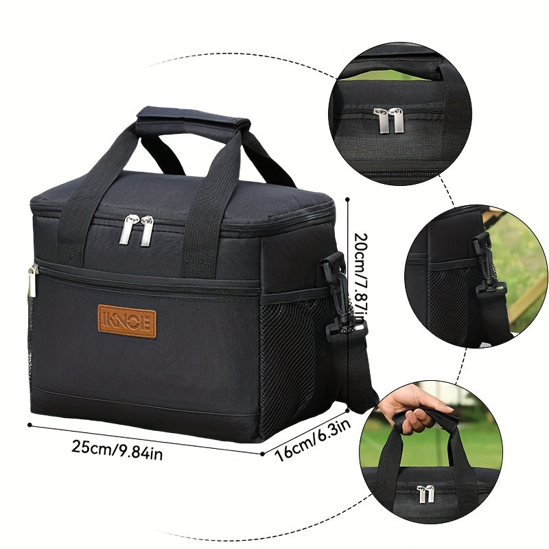 Insulated Lunch Bag Foldable Leakproof Thermal Tote for Work School Travel Picnic – Aluminum Foil Lining Keeps Food Cold Fresh Bento Box Bag Black Green Pink Floral
