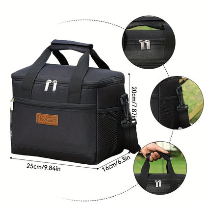 Insulated Lunch Bag Foldable Leakproof Thermal Tote for Work School Travel Picnic – Aluminum Foil Lining Keeps Food Cold Fresh Bento Box Bag Black Green Pink Floral