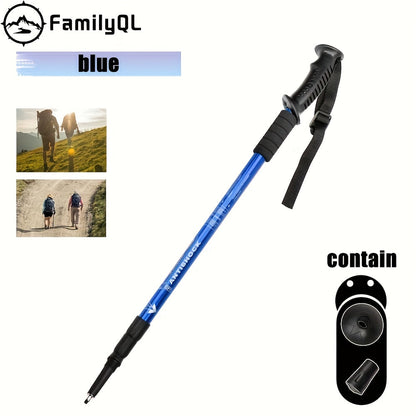 Foldable Aluminum Alloy Hiking Stick Adjustable Trekking Pole with Quick-Lock for Men & Women – Lightweight, Collapsible Walking Stick for Hiking, Backpacking & Trail Walking Outdoor Accessories