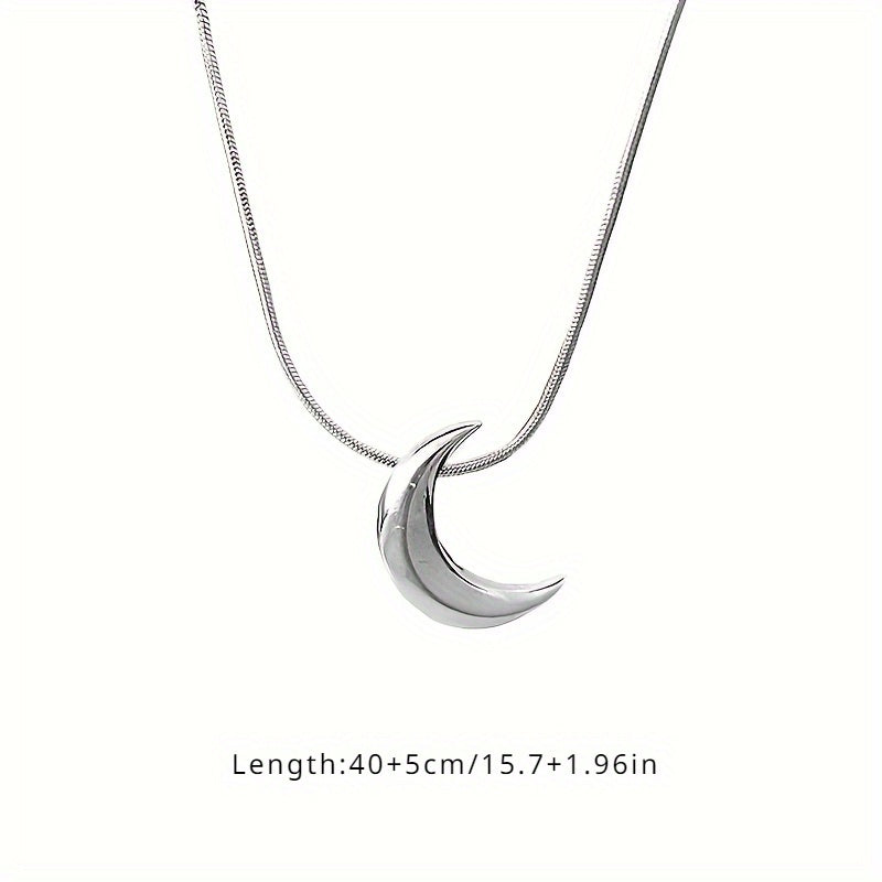 S925 Sterling Silver Crescent Moon Pendant Necklace – Hypoallergenic Dainty Minimalist Jewelry for Women, Lightweight 3g Design, Perfect Gift for Birthday, Valentine's Day & Everyday Wear