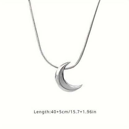 S925 Sterling Silver Crescent Moon Pendant Necklace – Hypoallergenic Dainty Minimalist Jewelry for Women, Lightweight 3g Design, Perfect Gift for Birthday, Valentine's Day & Everyday Wear