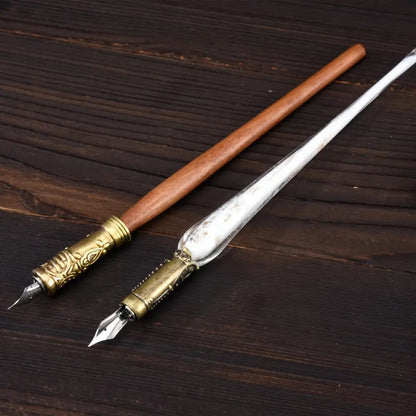 Vintage Quill Feather Dip Pen Set – Calligraphy Glass Pen, Letter Opener & Seal Wax Kit, Luxury Writing Gift for Halloween, Birthday, Holiday, Back to School & Stationery Lovers