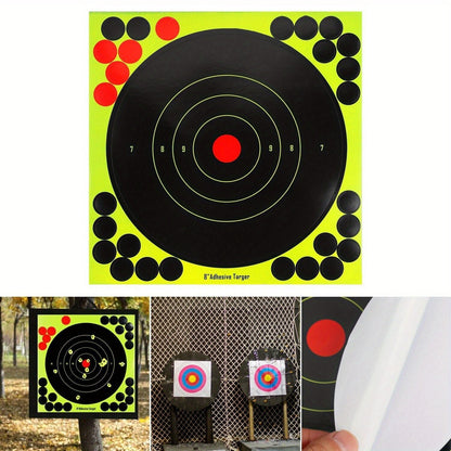 Shooting Target Stickers 50 Pack 8 Inch Self-Adhesive High Visibility Paper Targets for Pistol Rifle Airsoft Dart Gun Shooting Practice Range Training Tactical Gear Hunting Indoor Outdoor