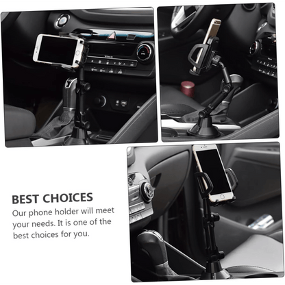 Car Cup Holder Phone Mount, Universal Adjustable Cell Phone Holder for Car Cup Holder, 360° Rotation Cradle Stand Compatible with iPhone Samsung All Smartphones