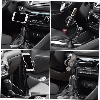 Car Cup Holder Phone Mount, Universal Adjustable Cell Phone Holder for Car Cup Holder, 360° Rotation Cradle Stand Compatible with iPhone Samsung All Smartphones