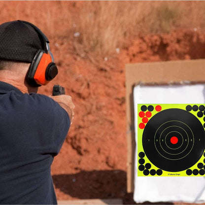 Shooting Target Stickers 50 Pack 8 Inch Self-Adhesive High Visibility Paper Targets for Pistol Rifle Airsoft Dart Gun Shooting Practice Range Training Tactical Gear Hunting Indoor Outdoor