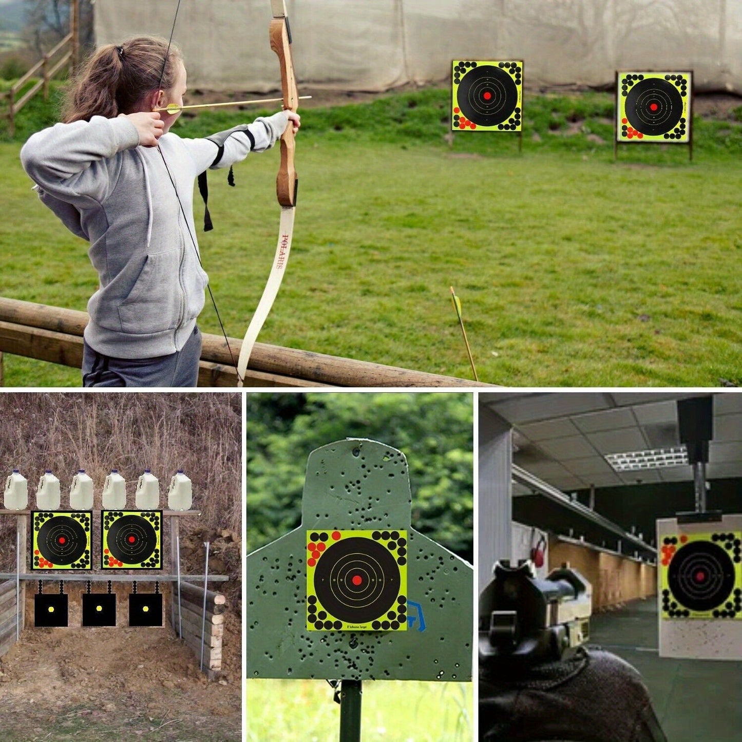 Shooting Target Stickers 50 Pack 8 Inch Self-Adhesive High Visibility Paper Targets for Pistol Rifle Airsoft Dart Gun Shooting Practice Range Training Tactical Gear Hunting Indoor Outdoor