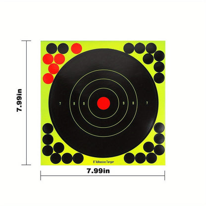 Shooting Target Stickers 50 Pack 8 Inch Self-Adhesive High Visibility Paper Targets for Pistol Rifle Airsoft Dart Gun Shooting Practice Range Training Tactical Gear Hunting Indoor Outdoor