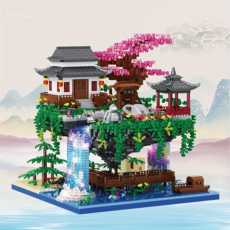 3320 Piece Micro Building Blocks Bonsai Tree Set Chinese Architecture Peach Blossom Cherry Blossom Collectible Model Kit for Adults Teens Home Decor Display Gift