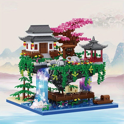3320 Piece Micro Building Blocks Bonsai Tree Set Chinese Architecture Peach Blossom Cherry Blossom Collectible Model Kit for Adults Teens Home Decor Display Gift