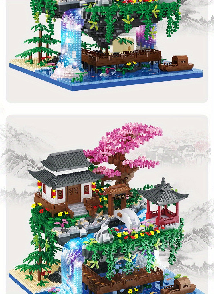 3320 Piece Micro Building Blocks Bonsai Tree Set Chinese Architecture Peach Blossom Cherry Blossom Collectible Model Kit for Adults Teens Home Decor Display Gift