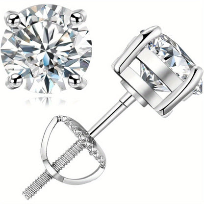 925 Sterling Silver Moissanite Spiral Earrings for Women & Men – Brilliant Lab Diamond Swirl Stud Earrings, Elegant Unisex Jewelry Gift in Gold & Silver, Round & Heart Shapes, 3MM to 6MM