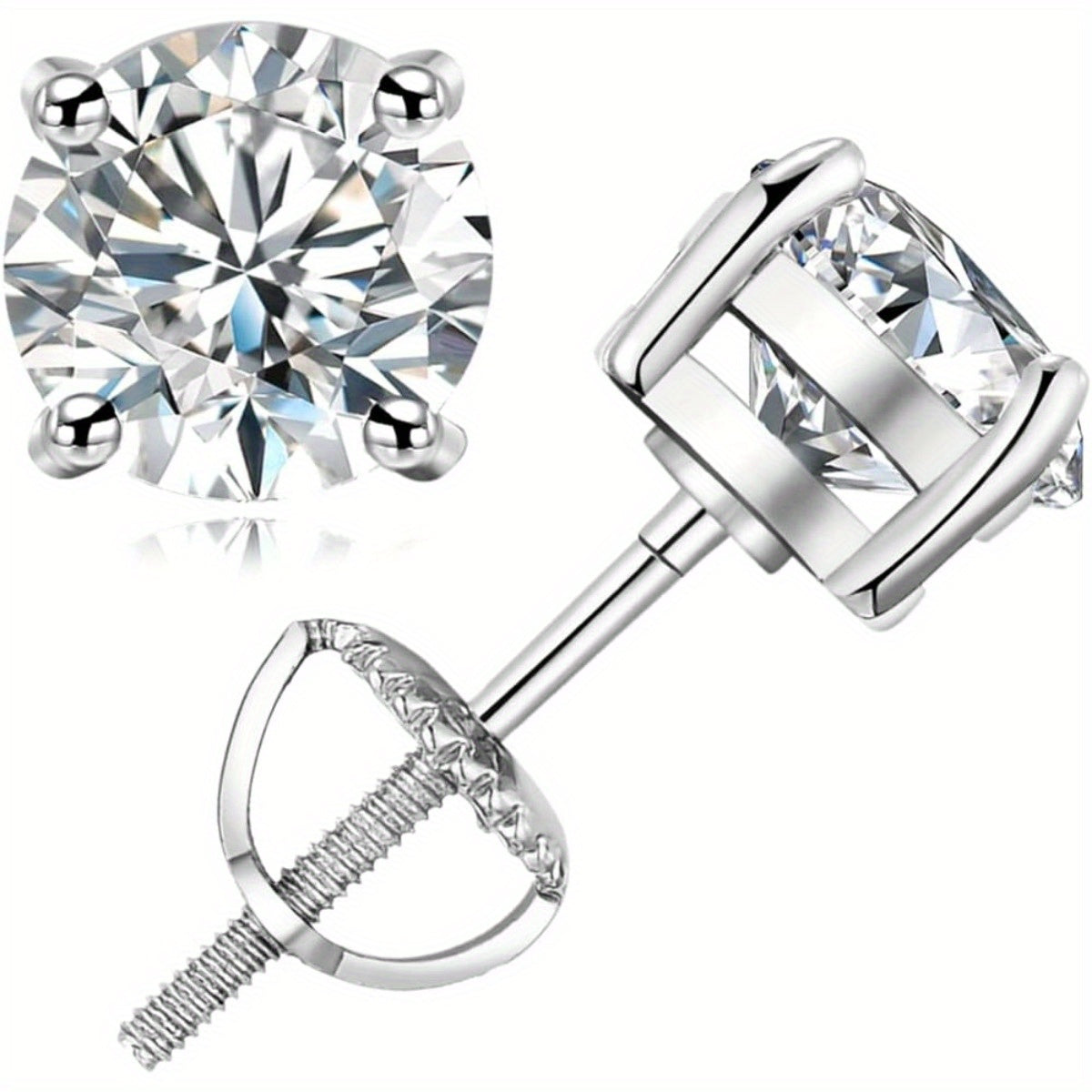 925 Sterling Silver Moissanite Spiral Earrings for Women & Men – Brilliant Lab Diamond Swirl Stud Earrings, Elegant Unisex Jewelry Gift in Gold & Silver, Round & Heart Shapes, 3MM to 6MM