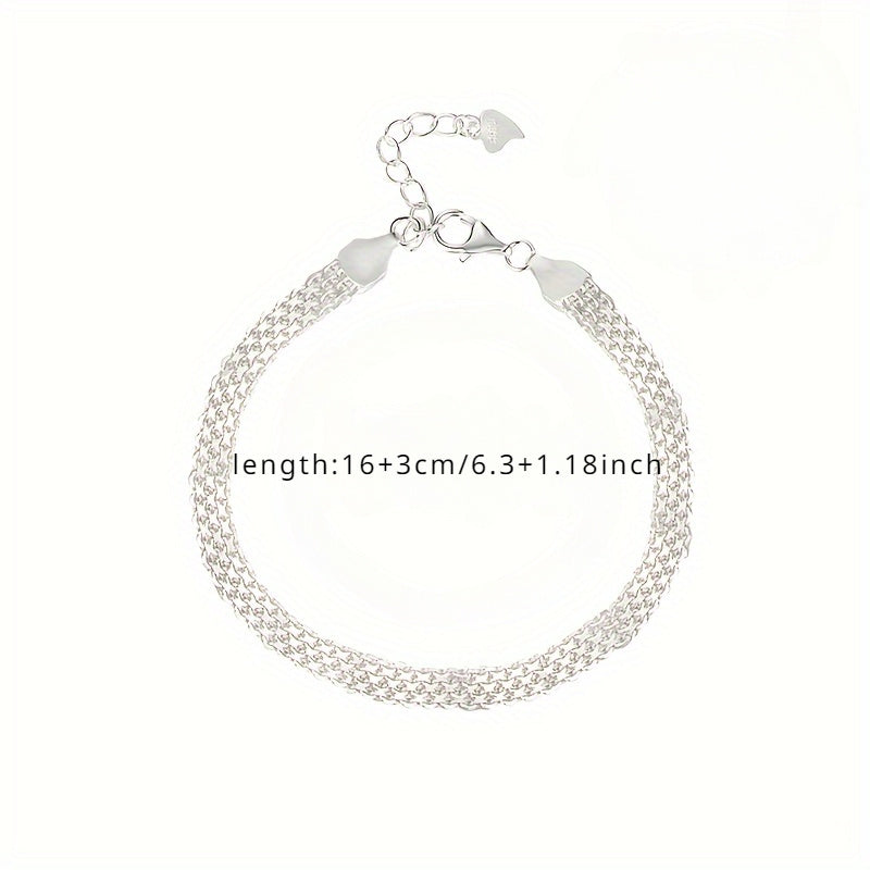 S925 Sterling Silver Sparkling Bracelet Hypoallergenic Elegant Luxury Bangle for Women Men Banquet Formal Occasion 3.65g Lightweight Fine Jewelry Gift