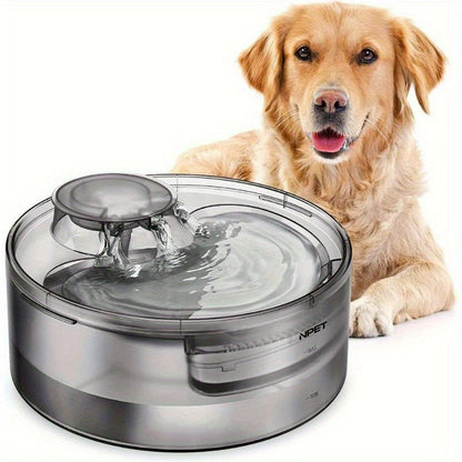 Large Dog Water Fountain 5L & 8L with Triple Filtration System, Automatic Pet Water Dispenser with Splatter Guard & Cleaning Kit for Large Dogs and Multiple Pets – Quiet Pump, No Battery Needed