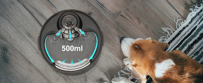 Large Dog Water Fountain 5L & 8L with Triple Filtration System, Automatic Pet Water Dispenser with Splatter Guard & Cleaning Kit for Large Dogs and Multiple Pets – Quiet Pump, No Battery Needed