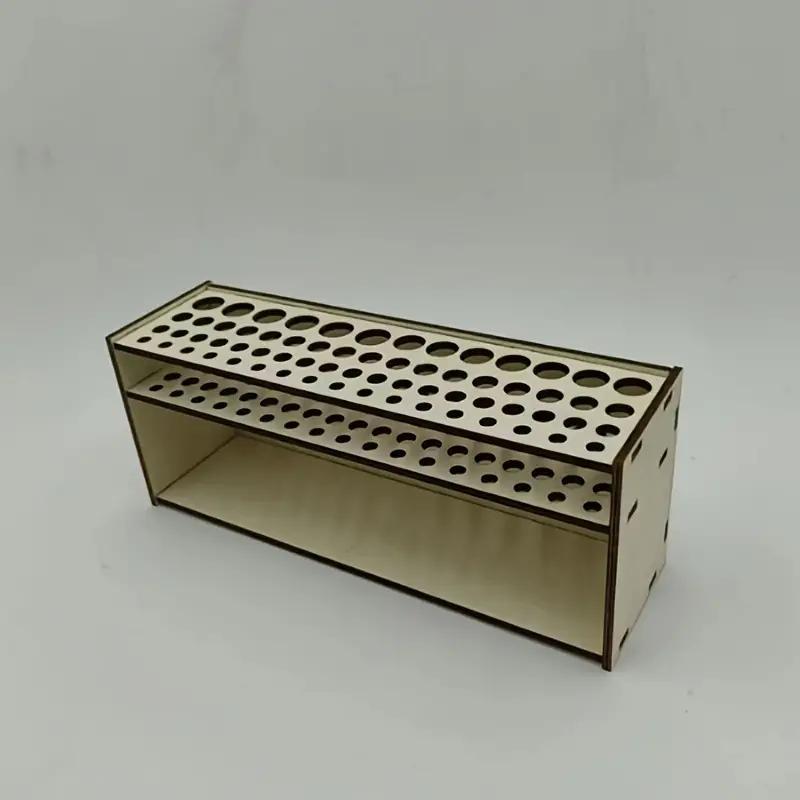 Wooden Paint Brush Holder 67 Holes - Desktop Pen Organizer for Artists, Art Supply Storage Box, Lightweight & Durable Brush Stand for Painting, Drawing & Crafts