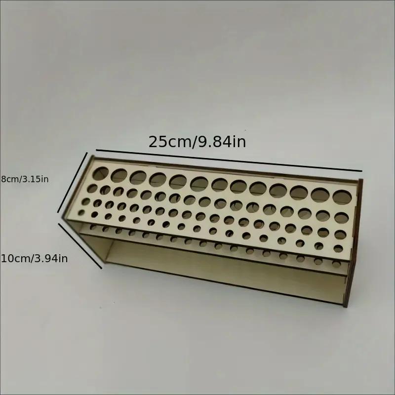 Wooden Paint Brush Holder 67 Holes - Desktop Pen Organizer for Artists, Art Supply Storage Box, Lightweight & Durable Brush Stand for Painting, Drawing & Crafts